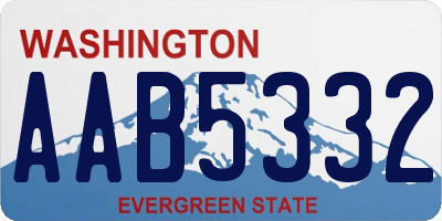 WA license plate AAB5332