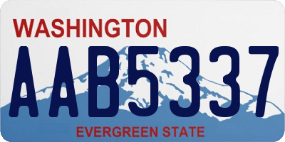 WA license plate AAB5337