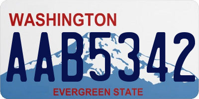 WA license plate AAB5342