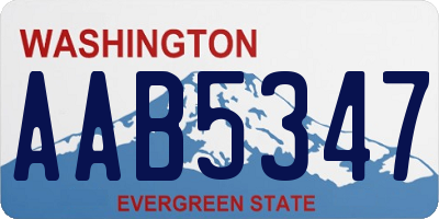 WA license plate AAB5347