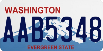 WA license plate AAB5348