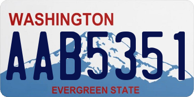 WA license plate AAB5351