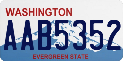 WA license plate AAB5352
