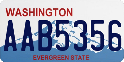 WA license plate AAB5356
