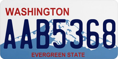 WA license plate AAB5368