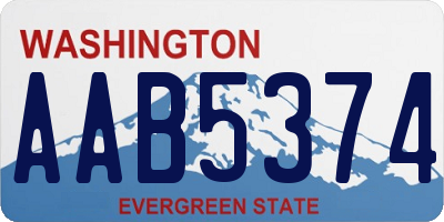 WA license plate AAB5374