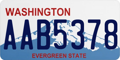 WA license plate AAB5378