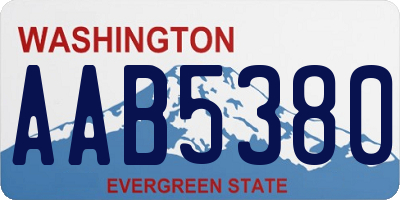 WA license plate AAB5380