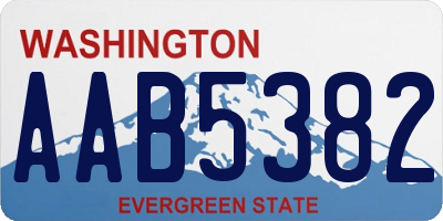 WA license plate AAB5382