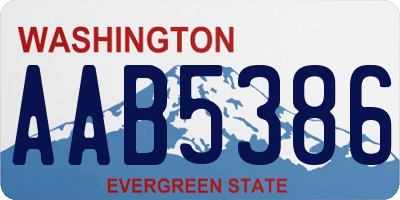 WA license plate AAB5386