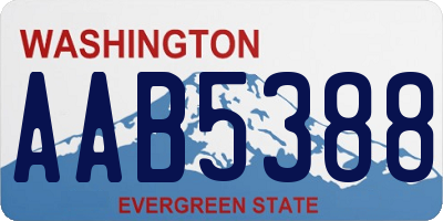 WA license plate AAB5388