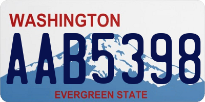 WA license plate AAB5398