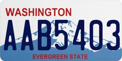 WA license plate AAB5403