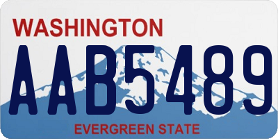 WA license plate AAB5489