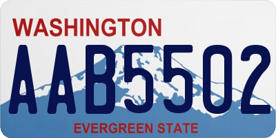 WA license plate AAB5502