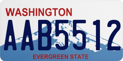 WA license plate AAB5512