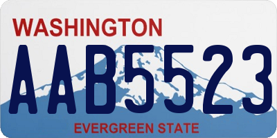 WA license plate AAB5523