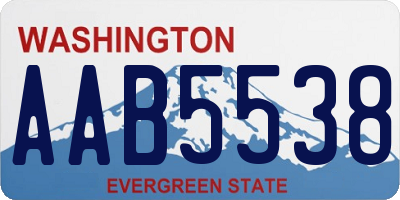 WA license plate AAB5538