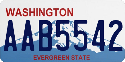WA license plate AAB5542