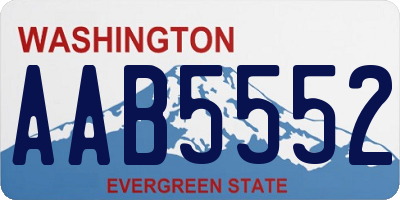 WA license plate AAB5552