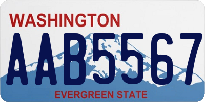 WA license plate AAB5567
