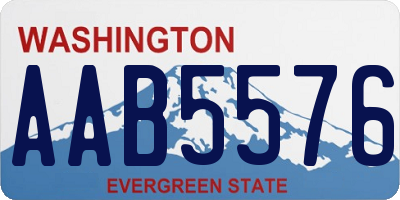 WA license plate AAB5576
