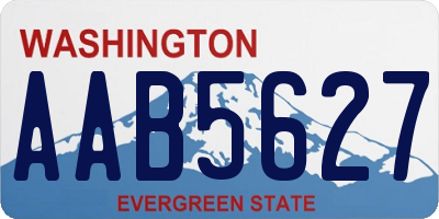 WA license plate AAB5627