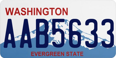 WA license plate AAB5633