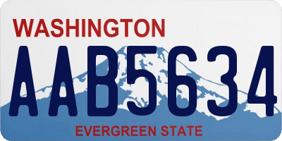WA license plate AAB5634