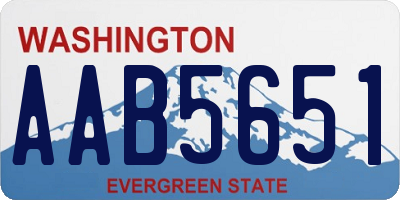 WA license plate AAB5651