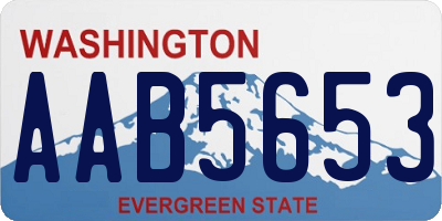 WA license plate AAB5653