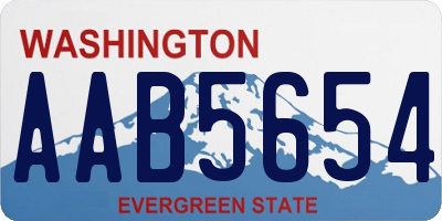 WA license plate AAB5654