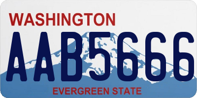 WA license plate AAB5666