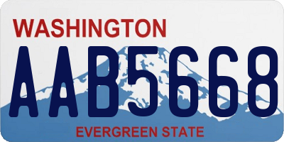WA license plate AAB5668