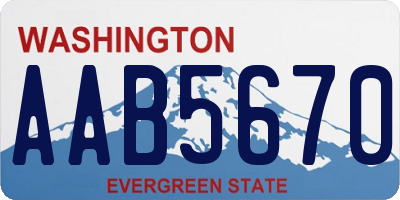 WA license plate AAB5670