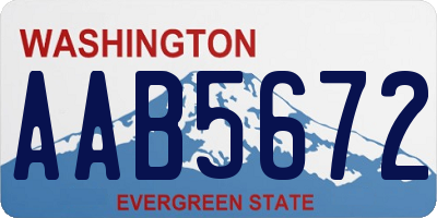 WA license plate AAB5672