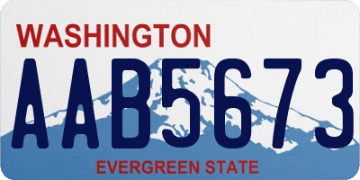 WA license plate AAB5673