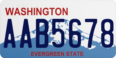 WA license plate AAB5678