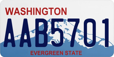 WA license plate AAB5701