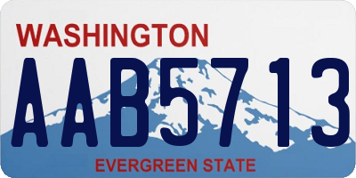 WA license plate AAB5713