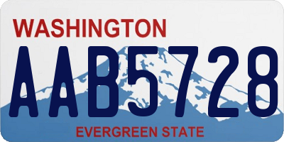 WA license plate AAB5728