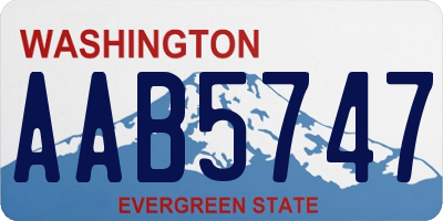 WA license plate AAB5747