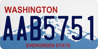 WA license plate AAB5751