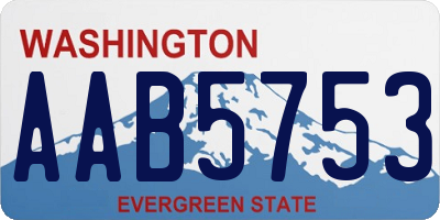WA license plate AAB5753