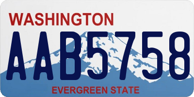 WA license plate AAB5758