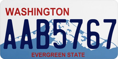 WA license plate AAB5767
