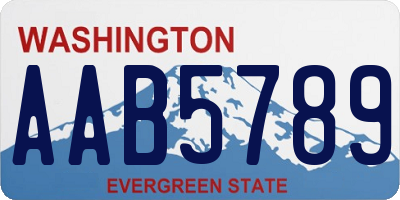 WA license plate AAB5789