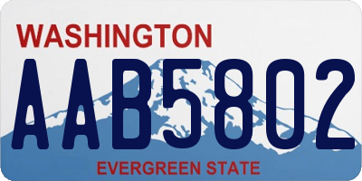 WA license plate AAB5802