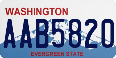 WA license plate AAB5820