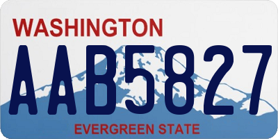 WA license plate AAB5827